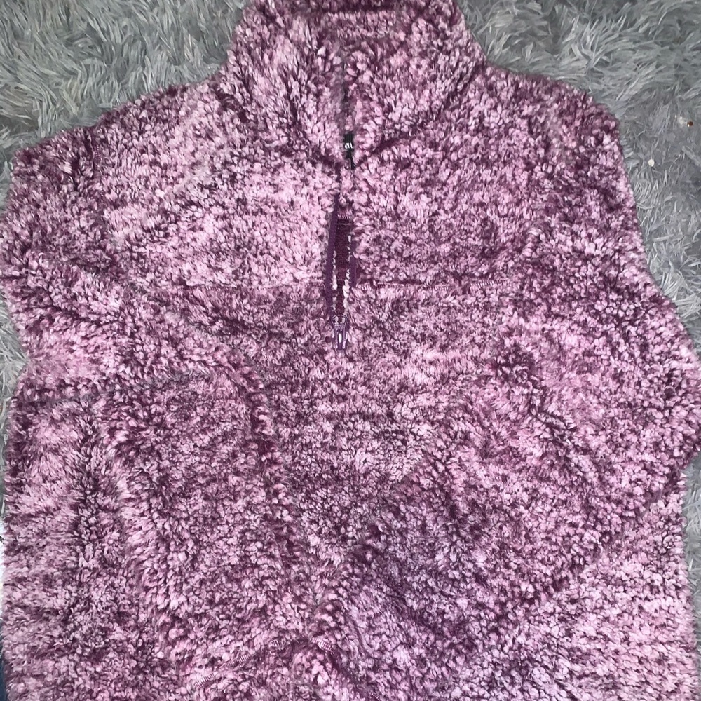 NWOT purple Sherpa half zip